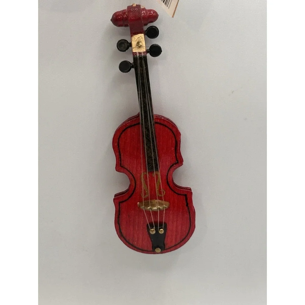 Vintage Kurt S Adler Wooden‎ Violin Christmas Ornament W2583